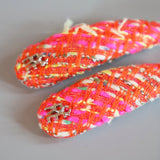 RE Hair Pin Red Pink Tweed