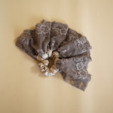 Big Frills Scrunchie Brown Beige