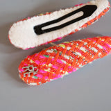 RE Hair Pin Red Pink Tweed