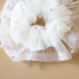 Double Lace Scrunchie White Pearl