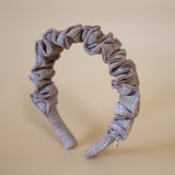 Wide Gather Headband Red Check