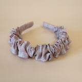 Wide Gather Headband Red Check