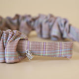 Wide Gather Headband Red Check
