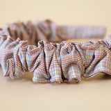 Wide Gather Headband Red Check