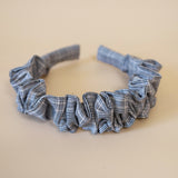 Wide Gather Headband Black Check