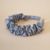 Wide Gather Headband Black Check