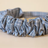Wide Gather Headband Black Check