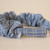 Wide Gather Headband Black Check