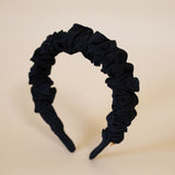 Wide Gather Headband Silk Black