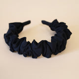 Wide Gather Headband Silk Black