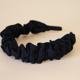 Wide Gather Headband Silk Black