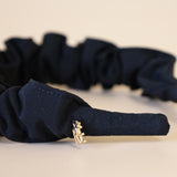 Wide Gather Headband Silk Black