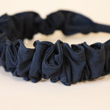 Wide Gather Headband Silk Black