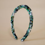 Tight Headband Black Green Tweed