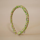 Tight Headband Pink Green Tweed