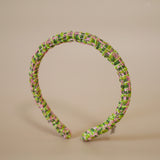 Tight Headband Pink Green Tweed