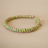 Tight Headband Pink Green Tweed