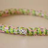 Tight Headband Pink Green Tweed