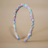 Tight Headband White Blue Mix Tweed