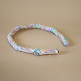 Tight Headband White Blue Mix Tweed