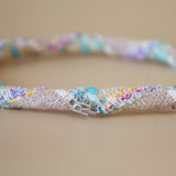 Tight Headband White Blue Mix Tweed