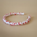 Tight Headband White Red Tweed