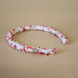 Tight Headband White Red Tweed