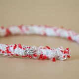 Tight Headband White Red Tweed