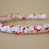 Tight Headband White Red Tweed