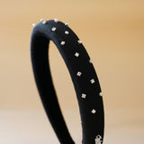 Slender Headband Black Silver 