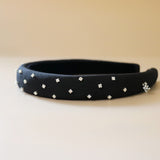 Slender Headband Black Silver 