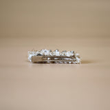 White Gold Tweed Studs Hair Clip