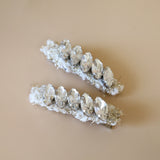 White Gold Tweed Studs Hair Clip