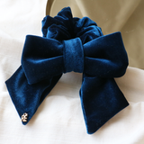 Deep Blue Ribbon Scrunchie