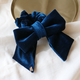 Deep Blue Ribbon Scrunchie