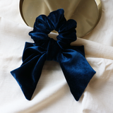 Deep Blue Ribbon Scrunchie