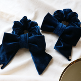 Deep Blue Ribbon Scrunchie