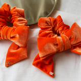 Carrot Orange Side Ribbon Scrunchie