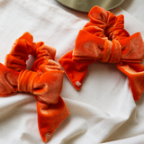 Carrot Orange Side Ribbon Scrunchie