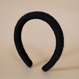 Slender Headband Black Hemp No Studs