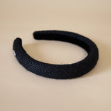 Slender Headband Black Hemp No Studs