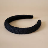 Slender Headband Black Hemp No Studs
