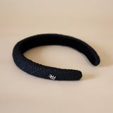 Slender Headband Black Hemp No Studs
