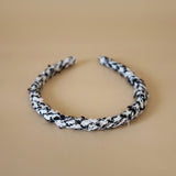 Tight Headband Black White Tweed No Studs