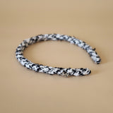 Tight Headband Black White Tweed No Studs
