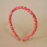 Tight Headband Pink Tweed No Studs