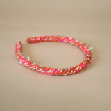 Tight Headband Pink Tweed No Studs