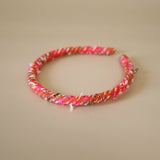 Tight Headband Pink Tweed No Studs