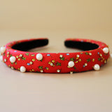 Slender Headband Red Pearl 