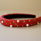 Slender Headband Red Pearl 